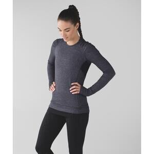 Lululemon Womens  Black Herringbone Crew Neck Athletic Stretchy Size‎ 10
